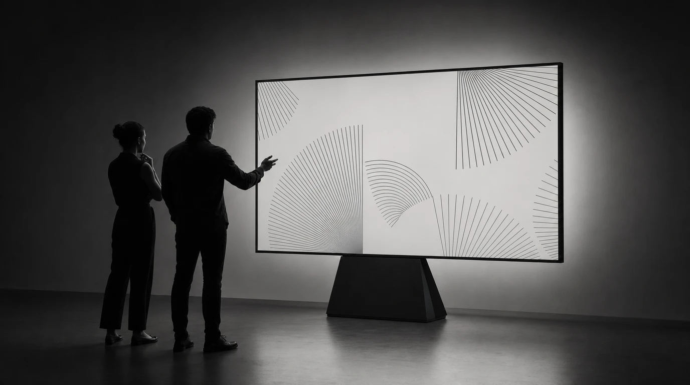 Two people at one screen, reviewing a product decision before it is built — the moment the method is about.